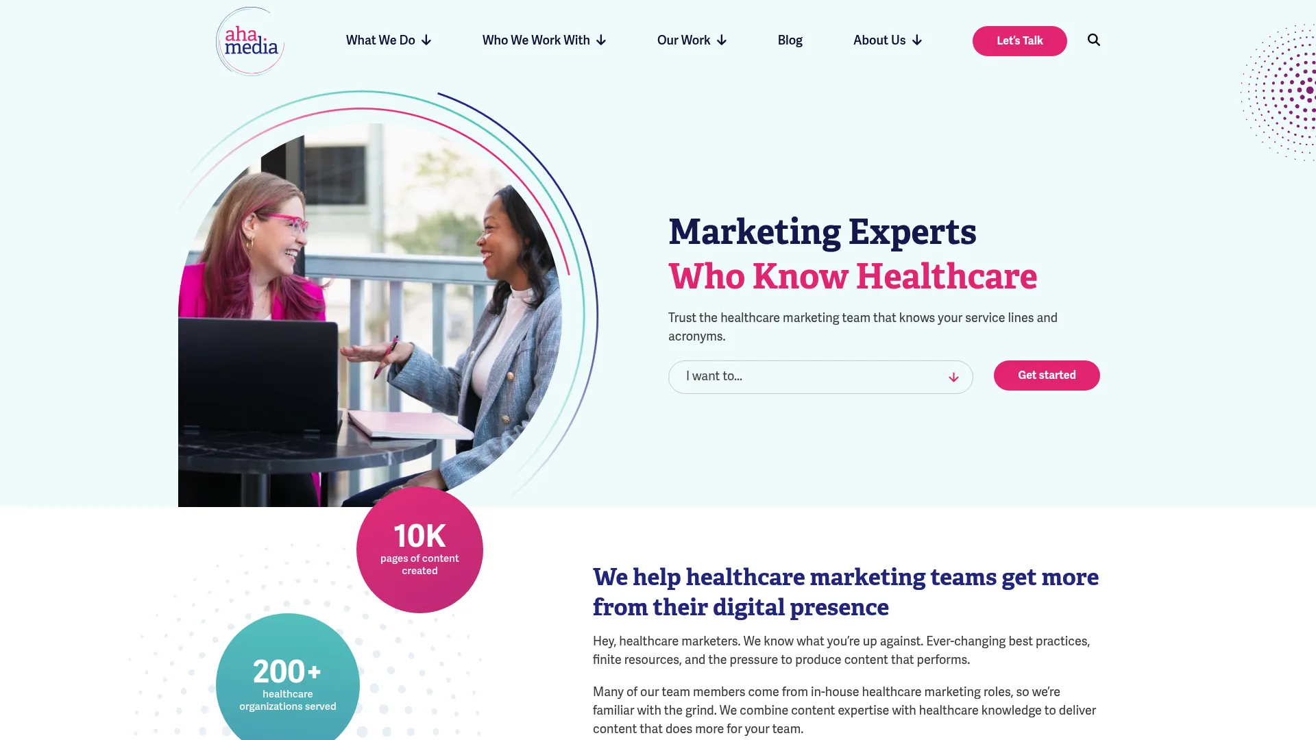 screenshot of ahamediagroup.com