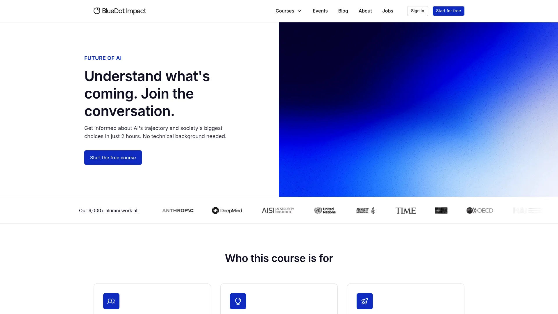 Bluedot AI interface showing bot-free operation