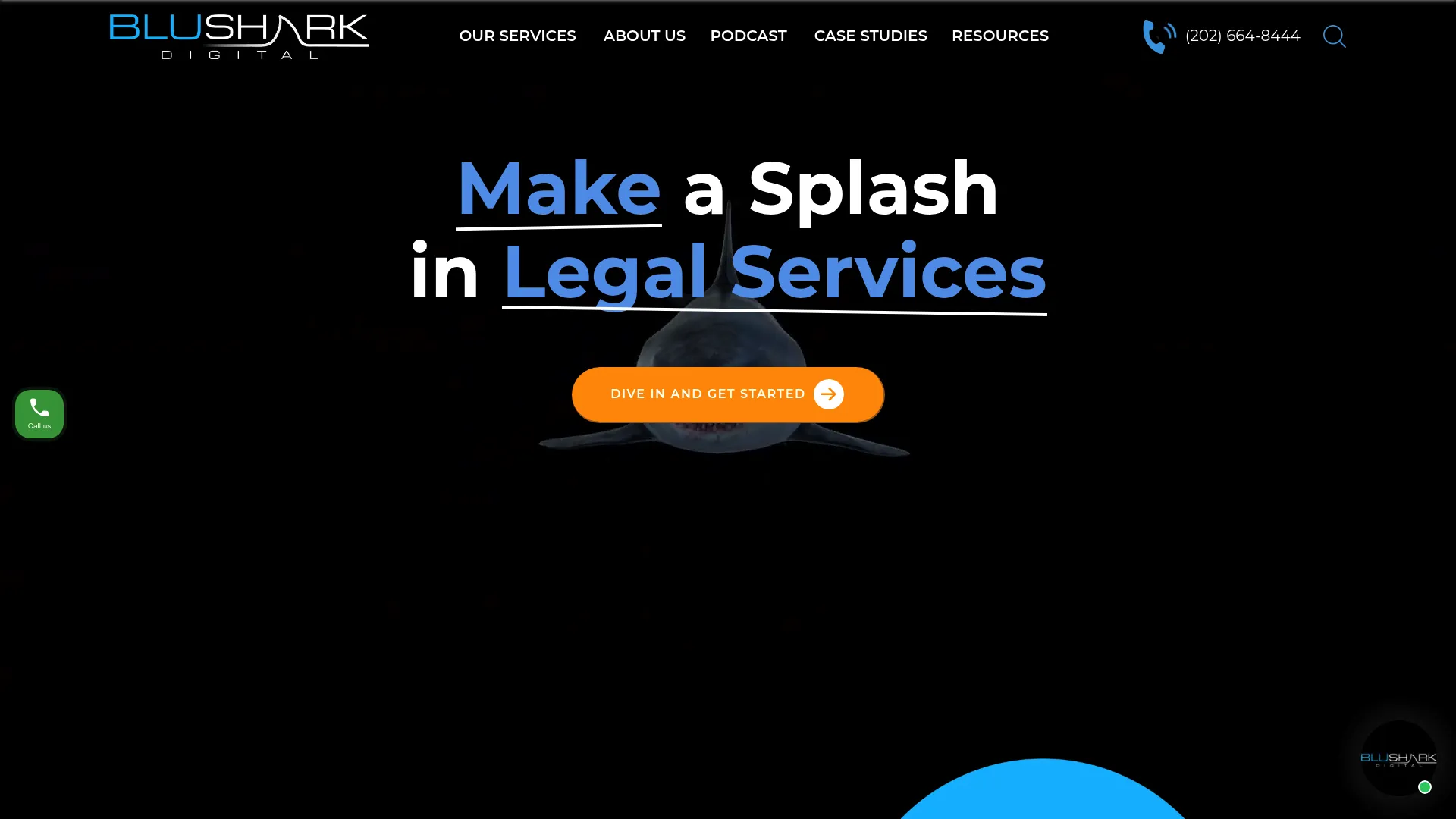 screenshot of blusharkdigital.com