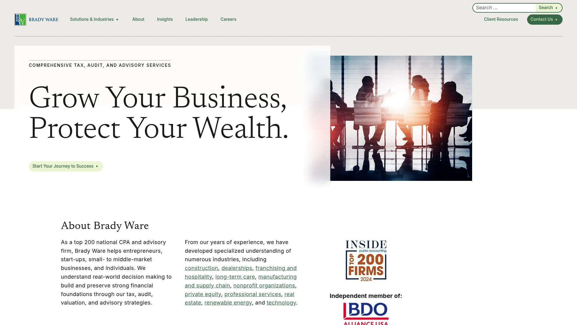Brady Ware business valuation homepage