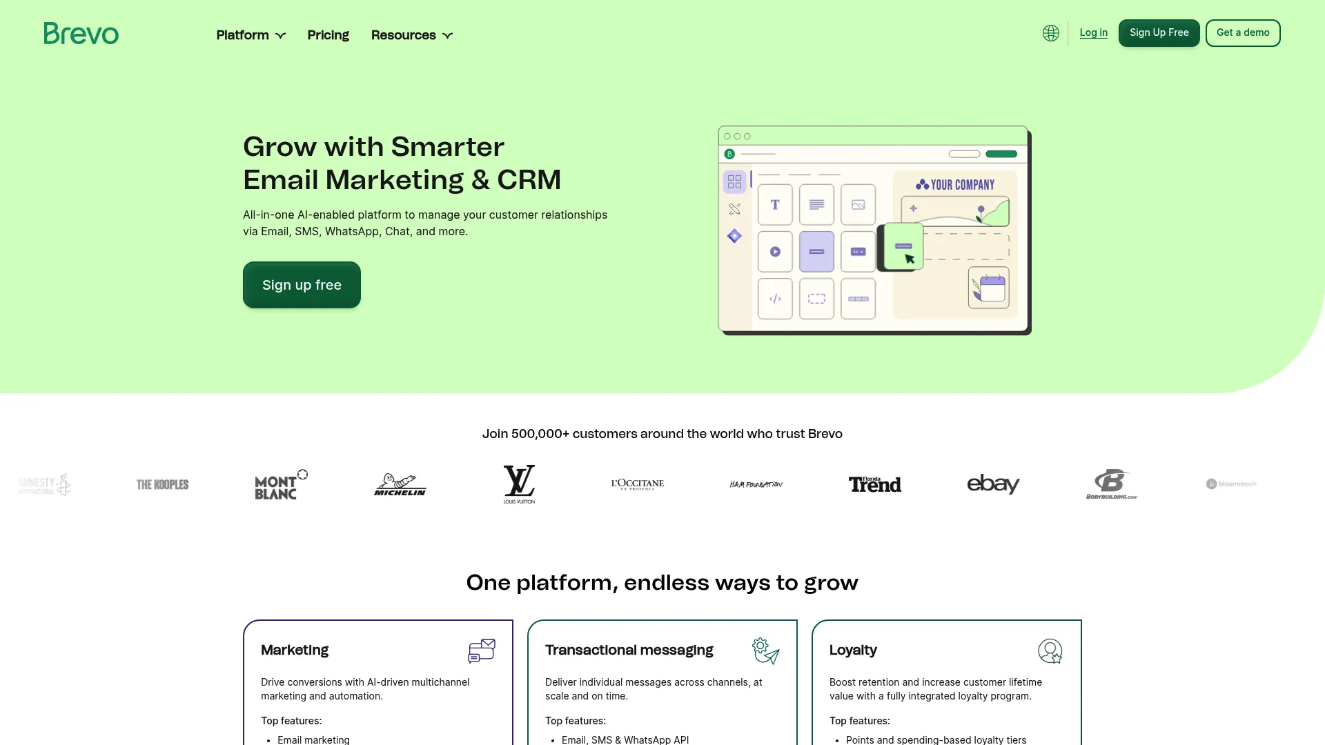 Brevo multichannel marketing platform interface