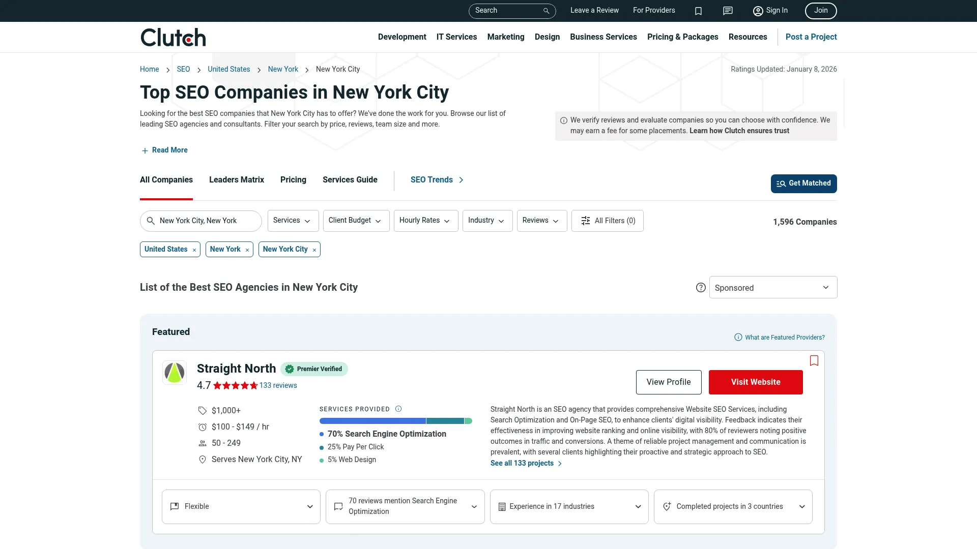 Screenshot of SmartSites listing