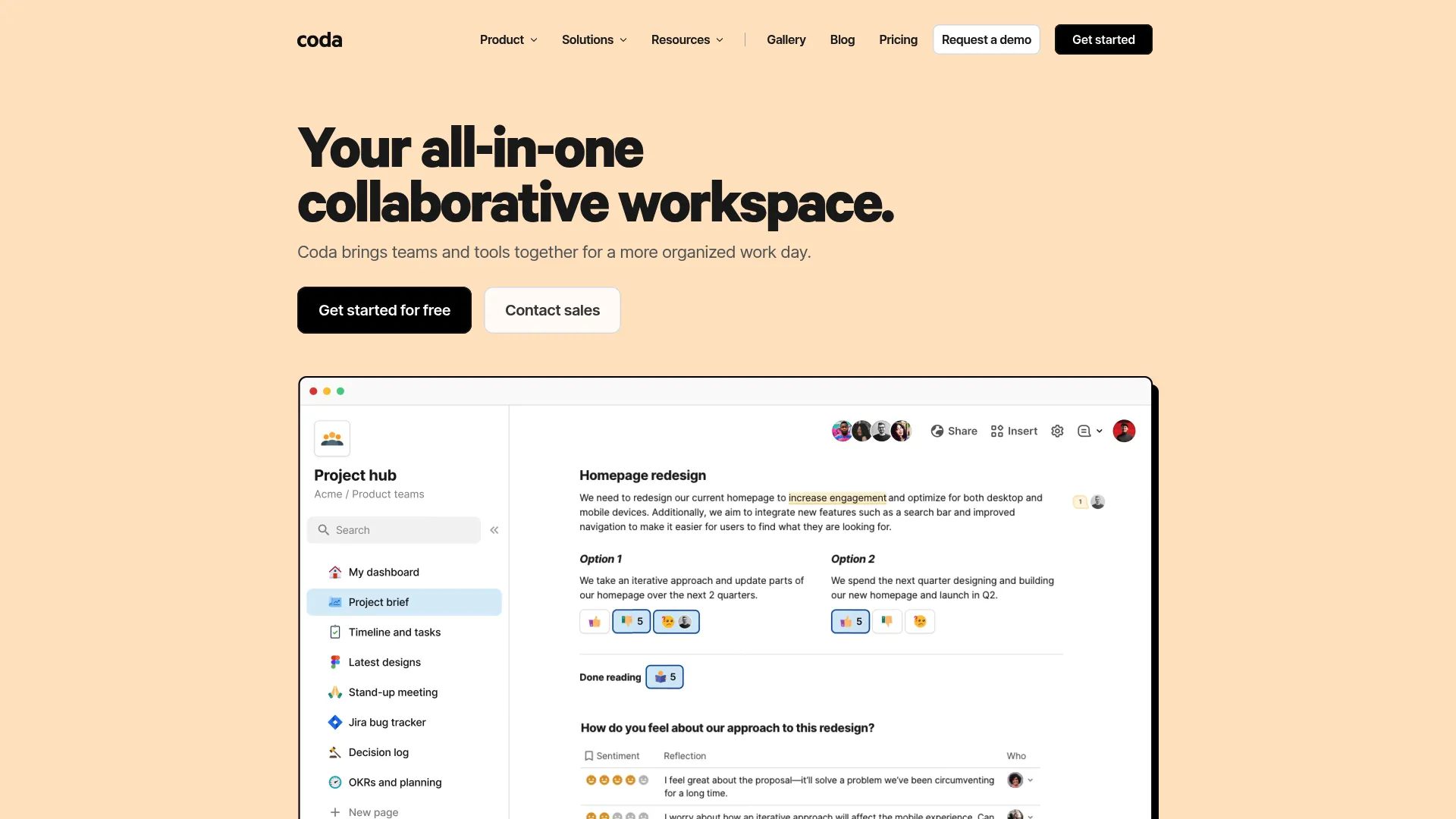 Coda document-database hybrid interface