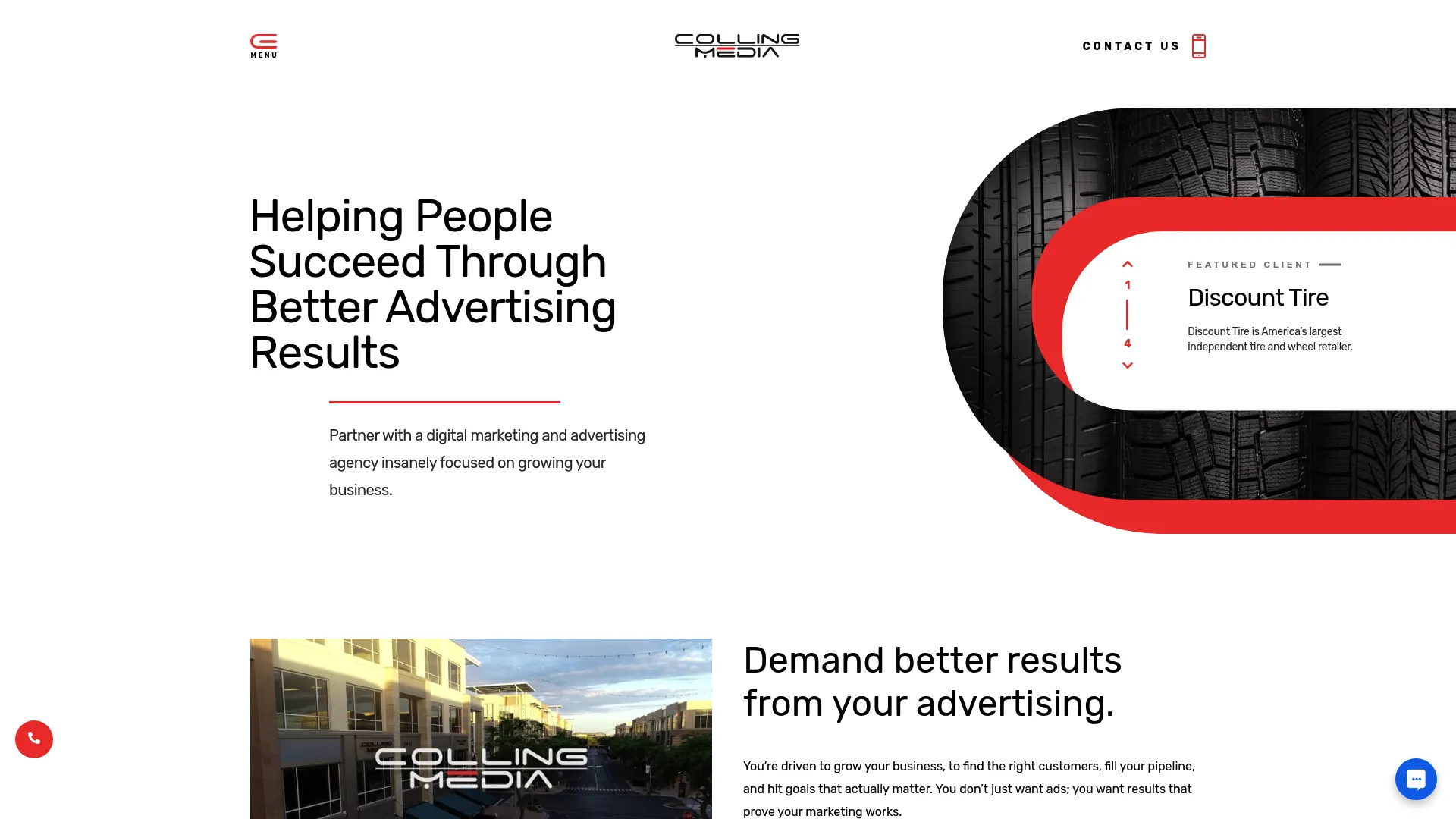 Colling Media website homepage screenshot