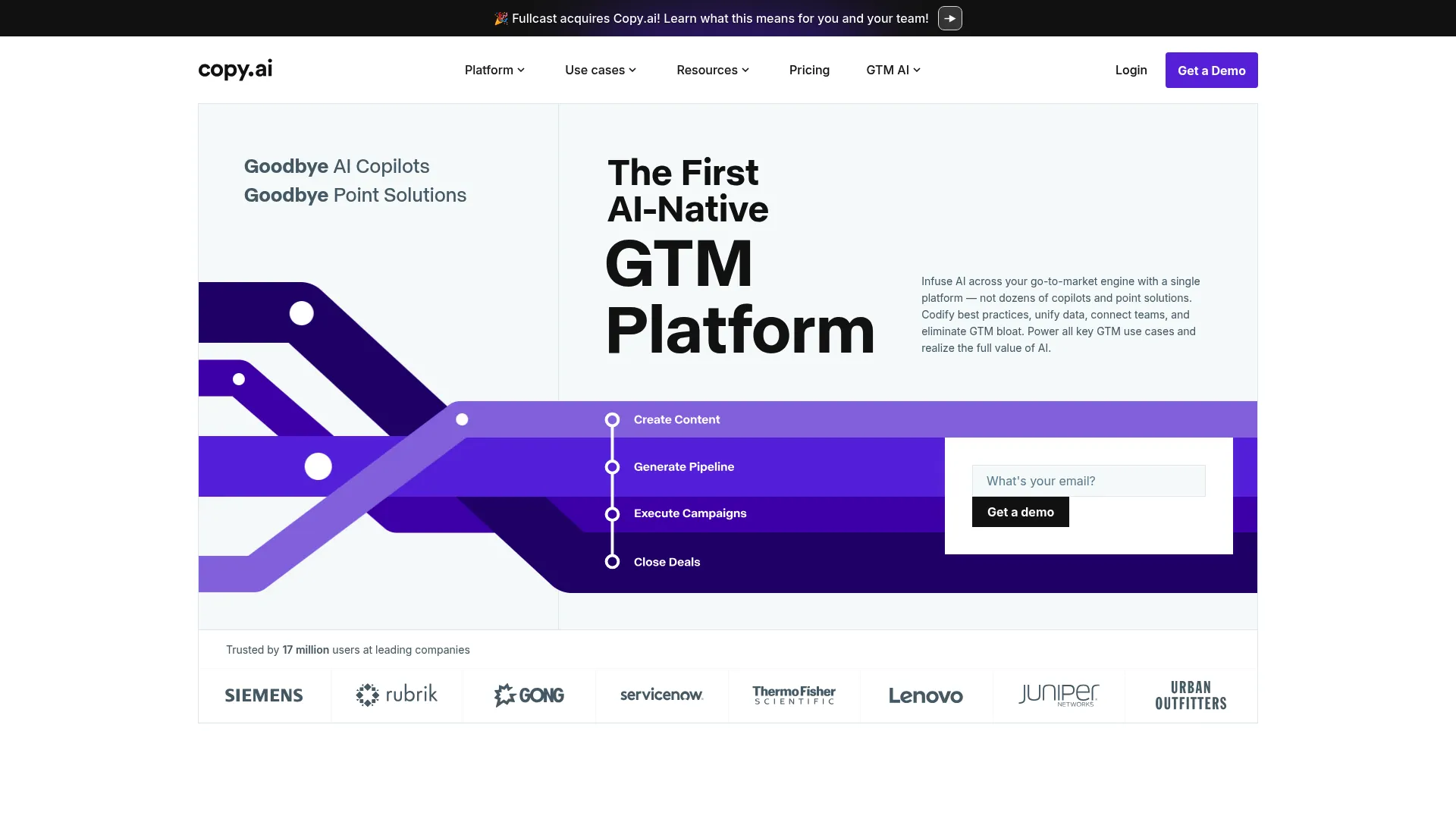 Copy.ai template library and content generation interface