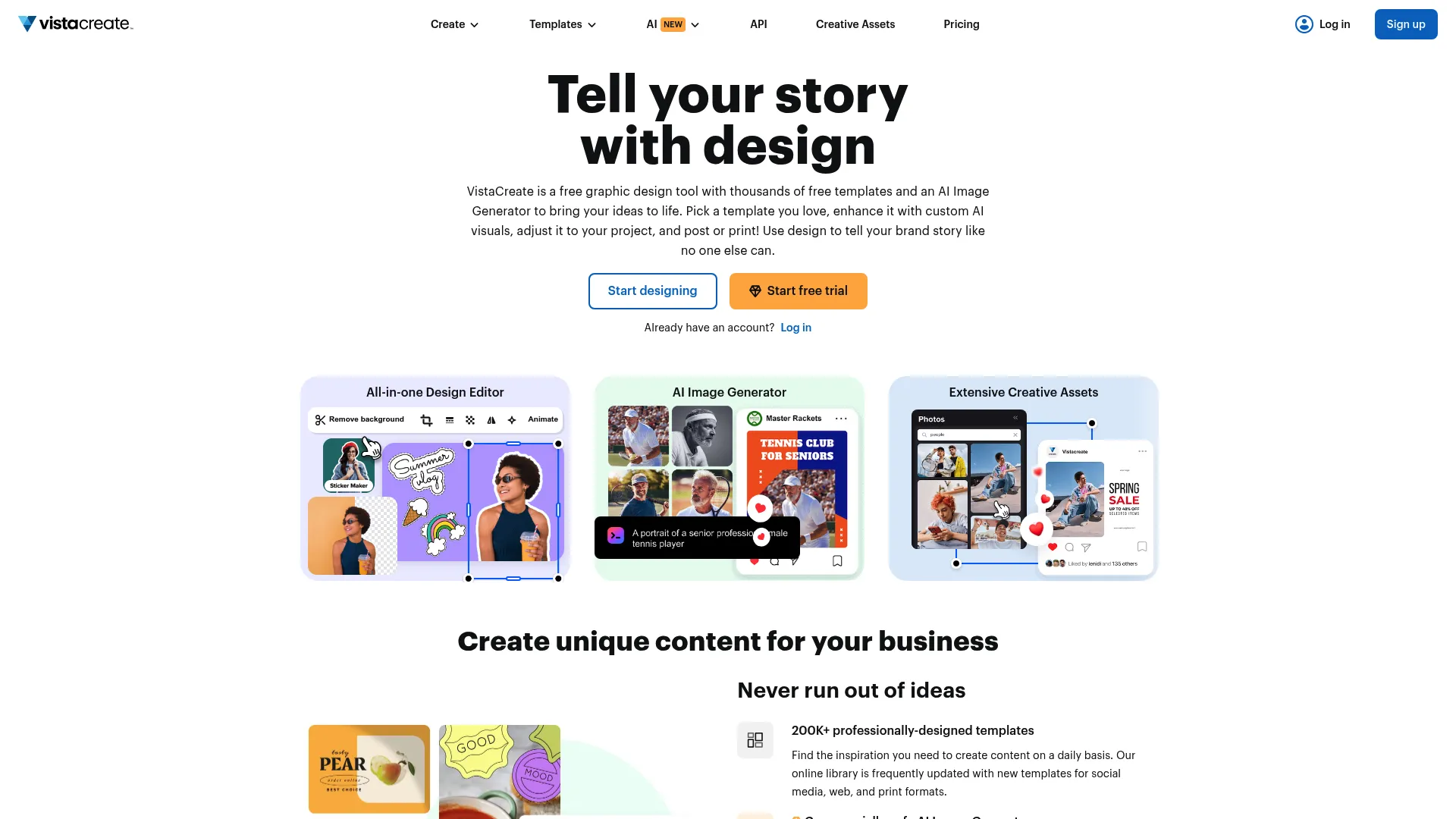 VistaCreate editor screenshot