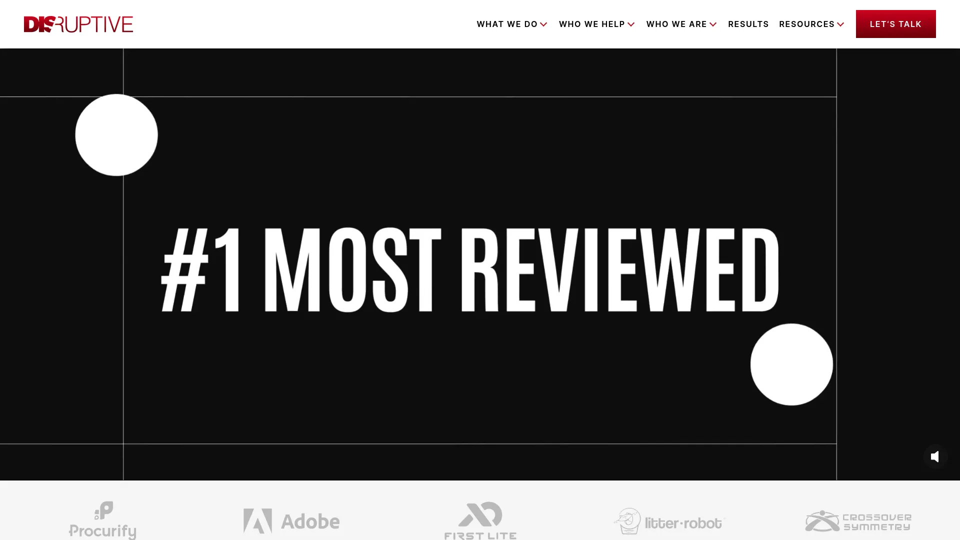 screenshot of disruptiveadvertising.com