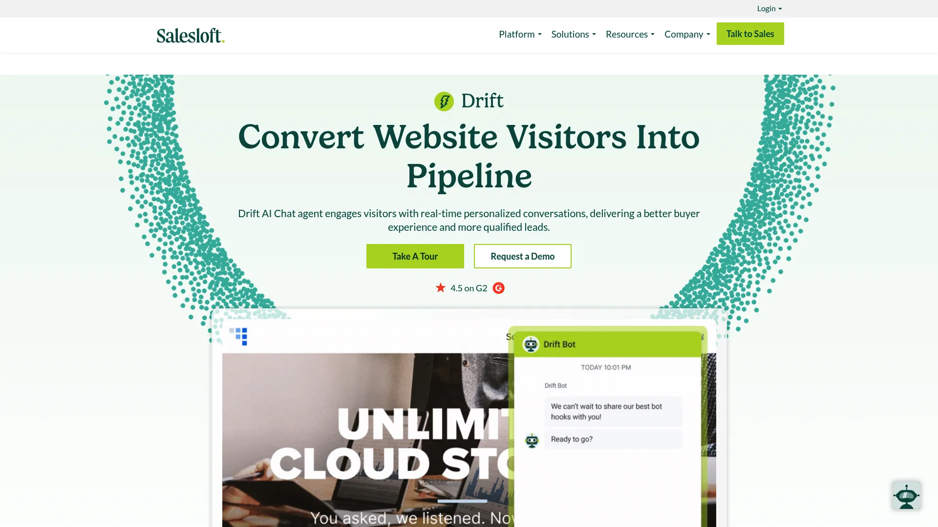 Drift B2B sales dashboard