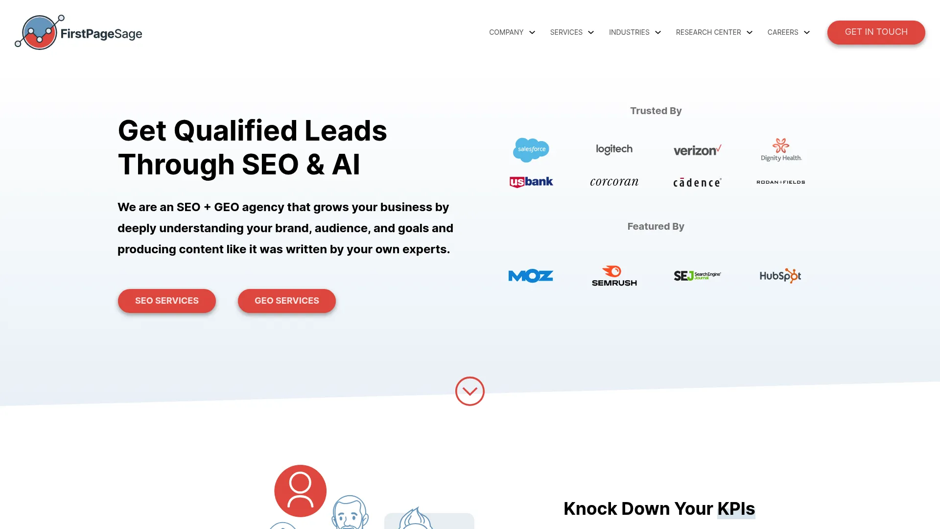 screenshot of firstpagesage.com