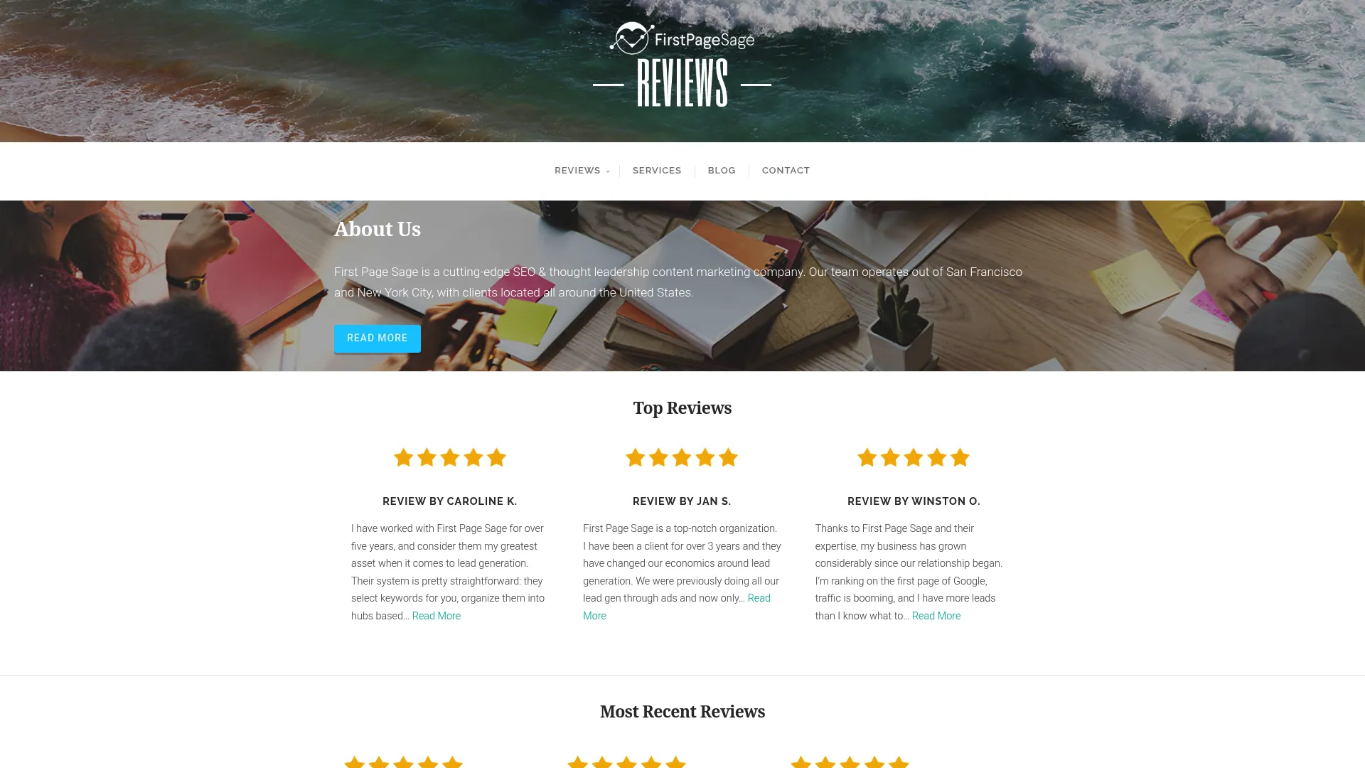 Screenshot of First Page Sage