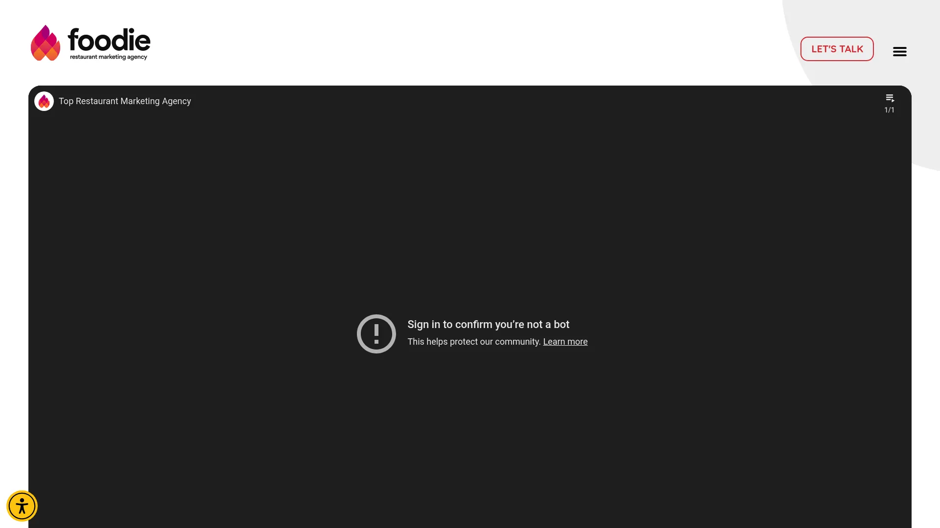 screenshot of foodie.agency