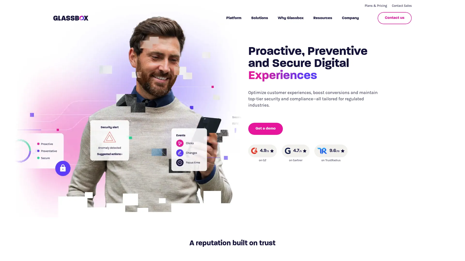 Glassbox mobile analytics dashboard