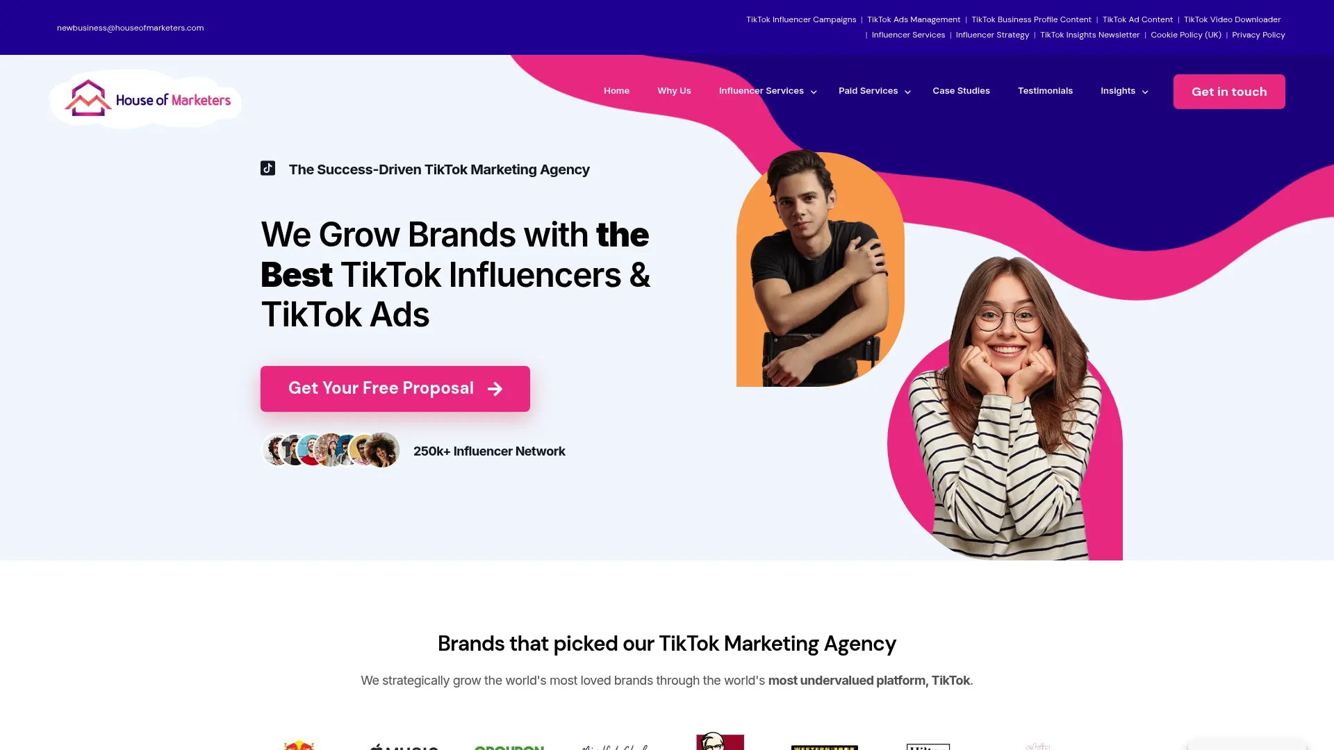 Screenshot of House of Marketers