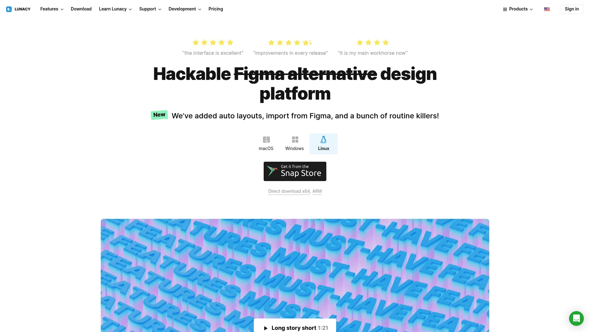 Lunacy cross-platform design interface