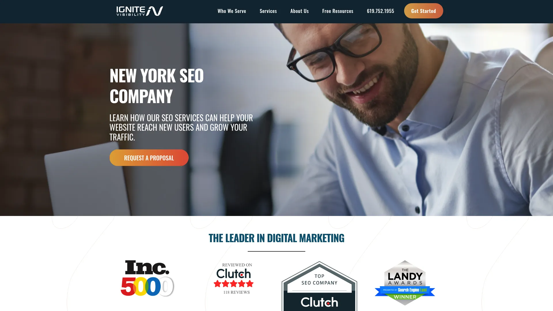 Screenshot of Ignite Visibility website