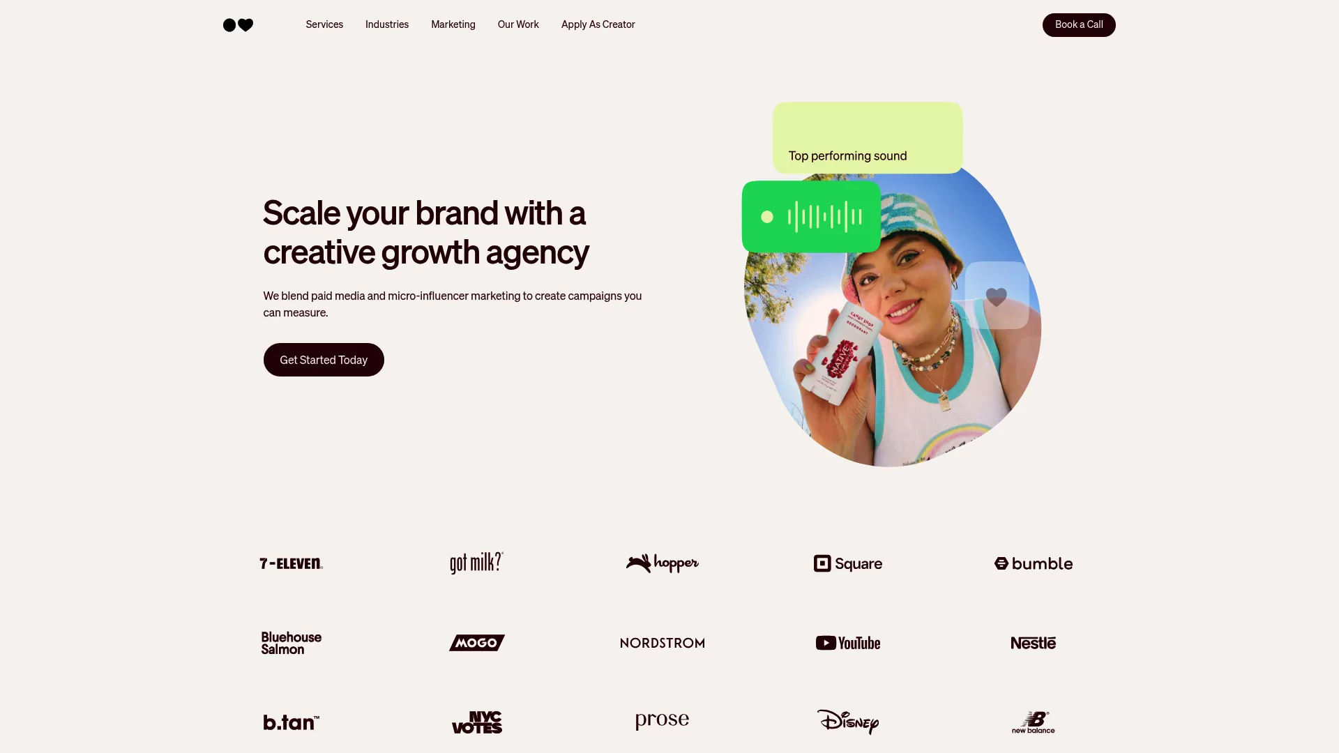 screenshot of inbeat.agency