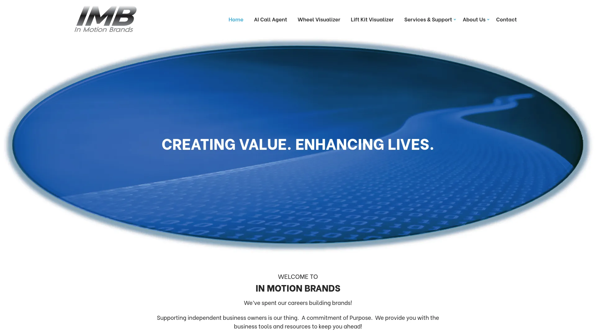 In Motion Brands homepage for automotive repair marketing