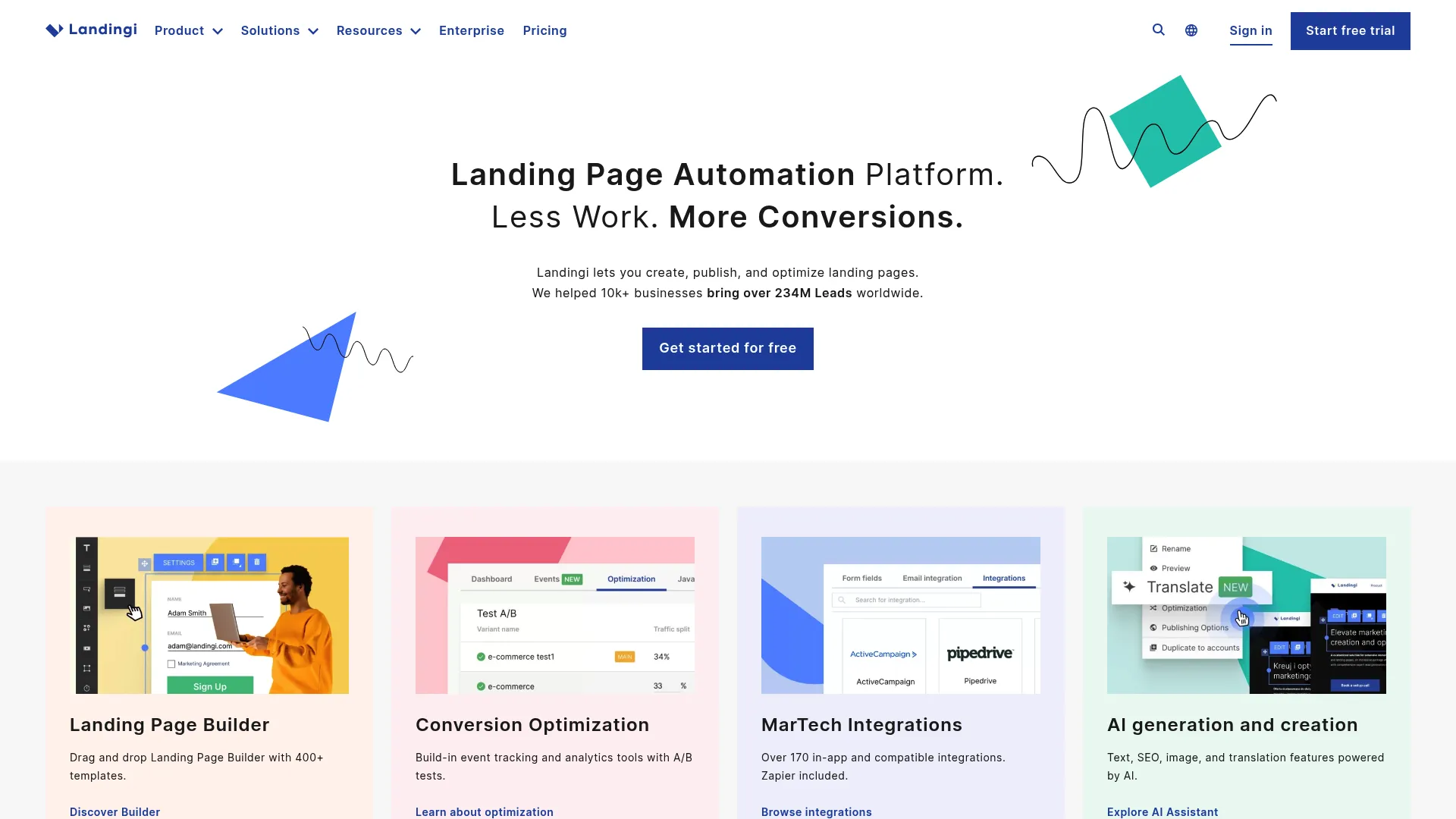 Landingi user-friendly landing page editor