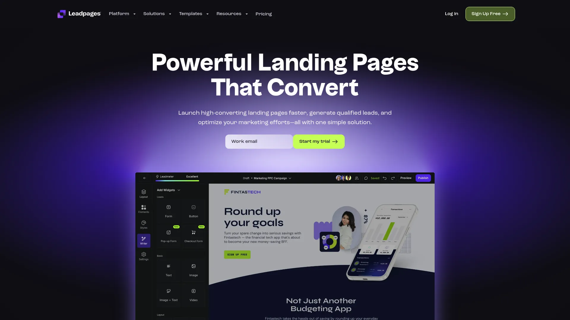 Leadpages beginner-friendly interface