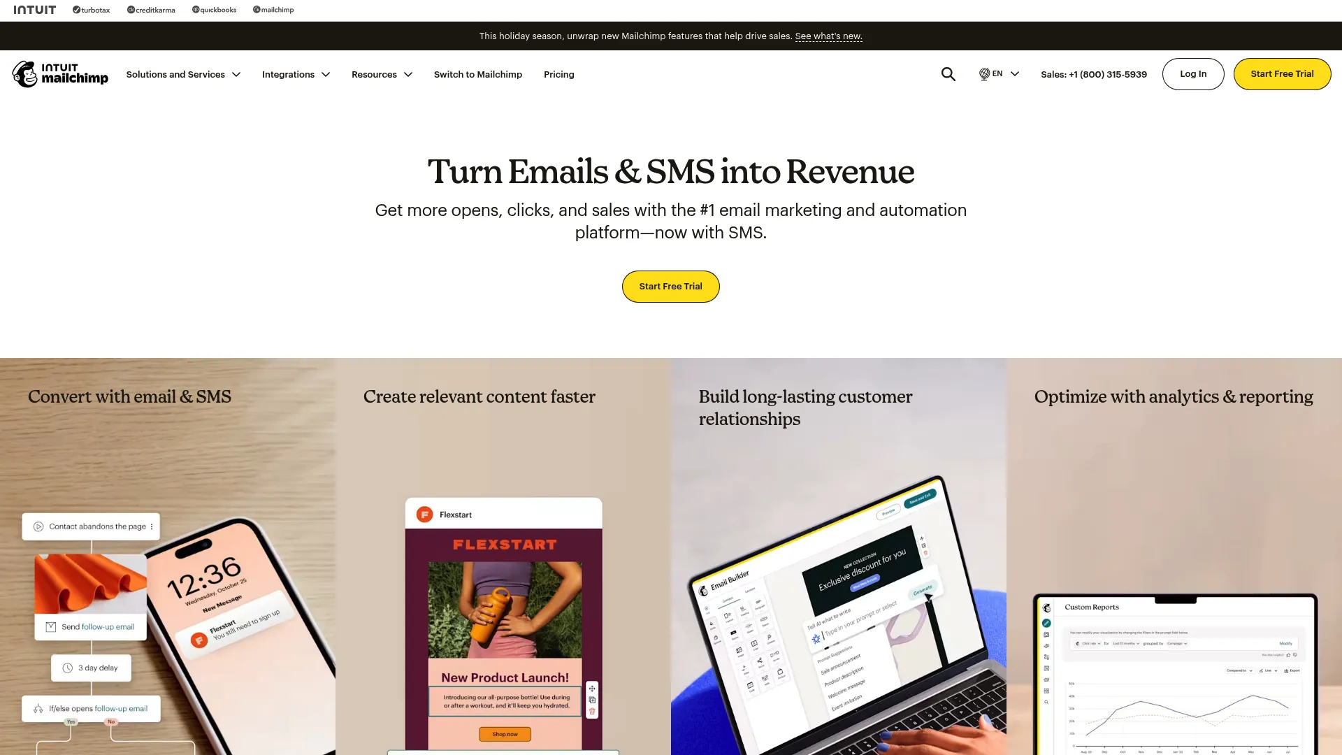 Mailchimp integration marketplace and dashboard