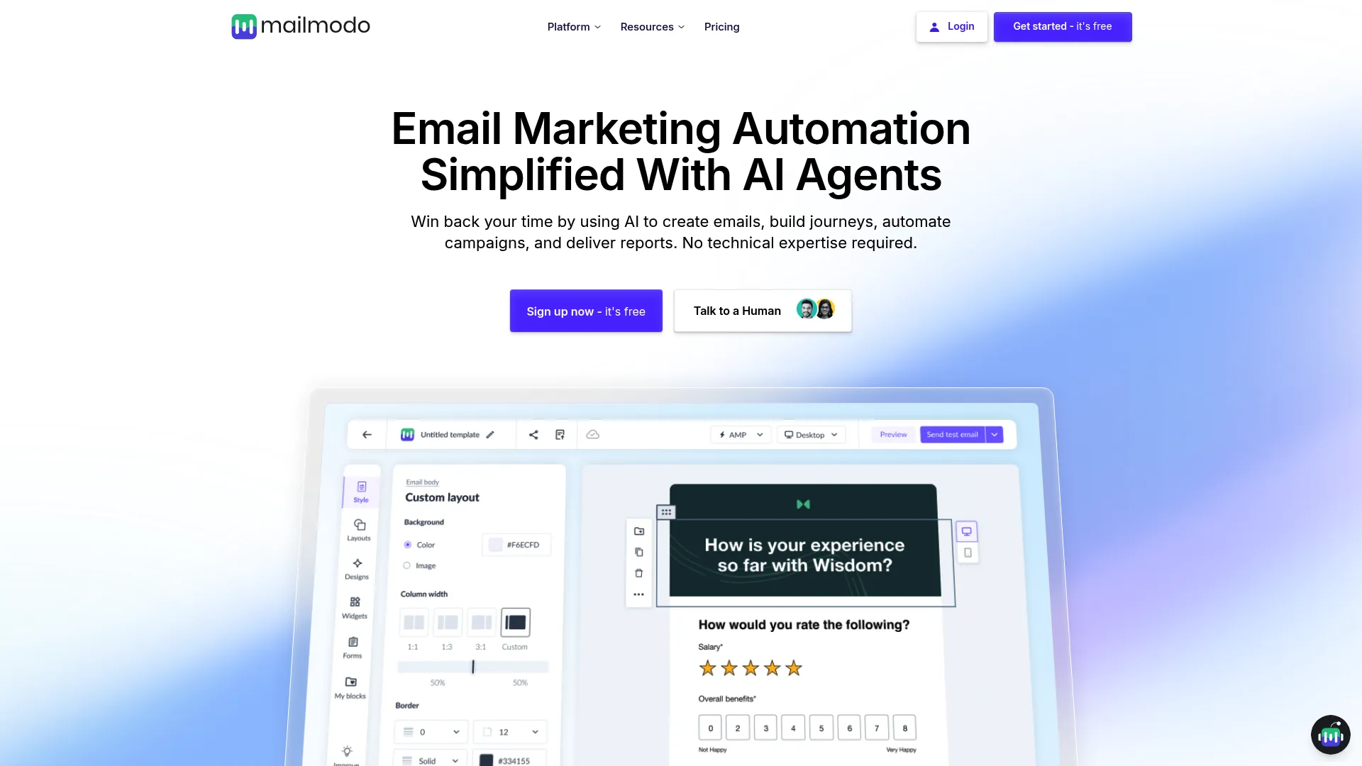 Mailmodo interactive AMP email examples and editor