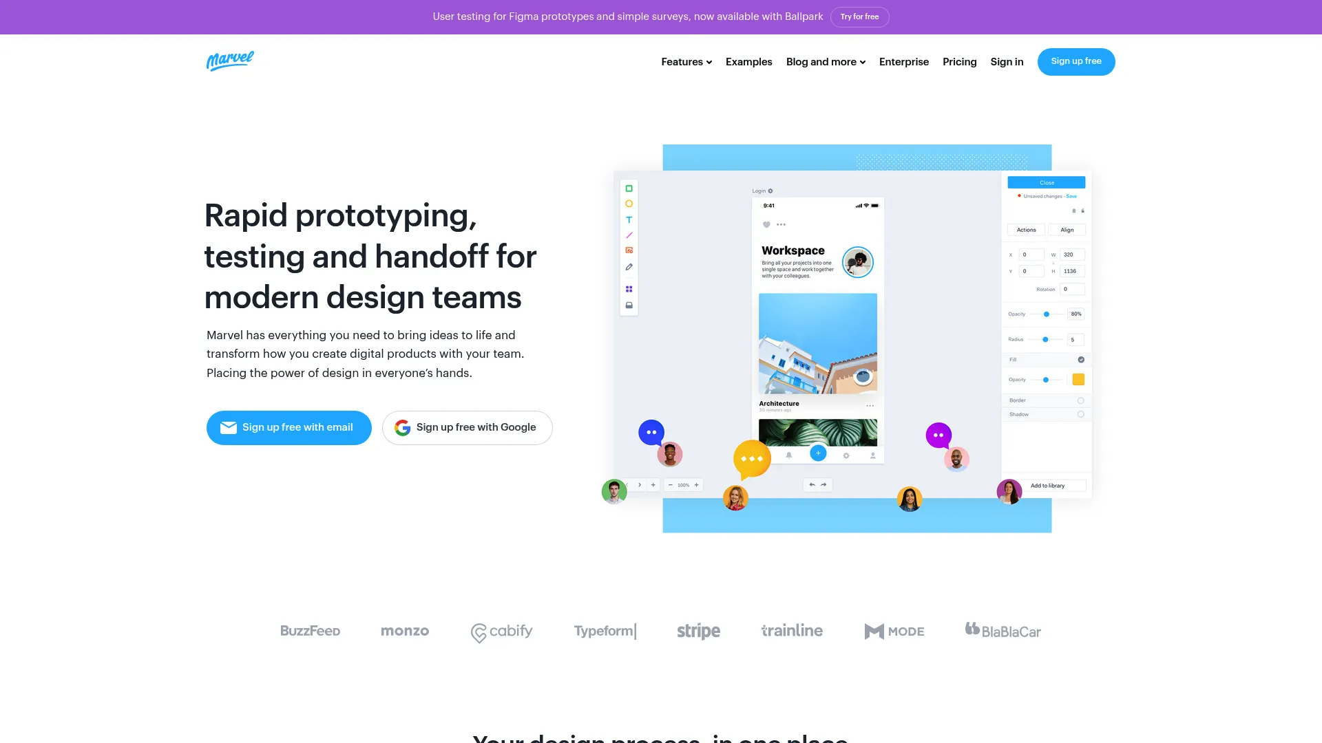 Marvel rapid prototyping interface