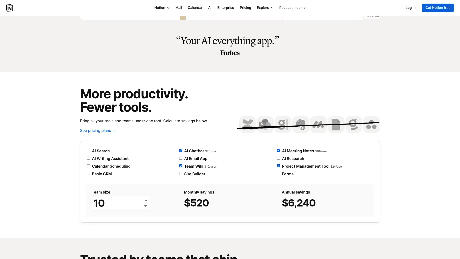 Notion all-in-one workspace interface