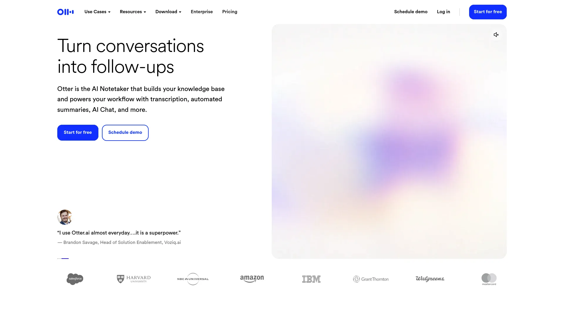 screenshot of otter.ai interface