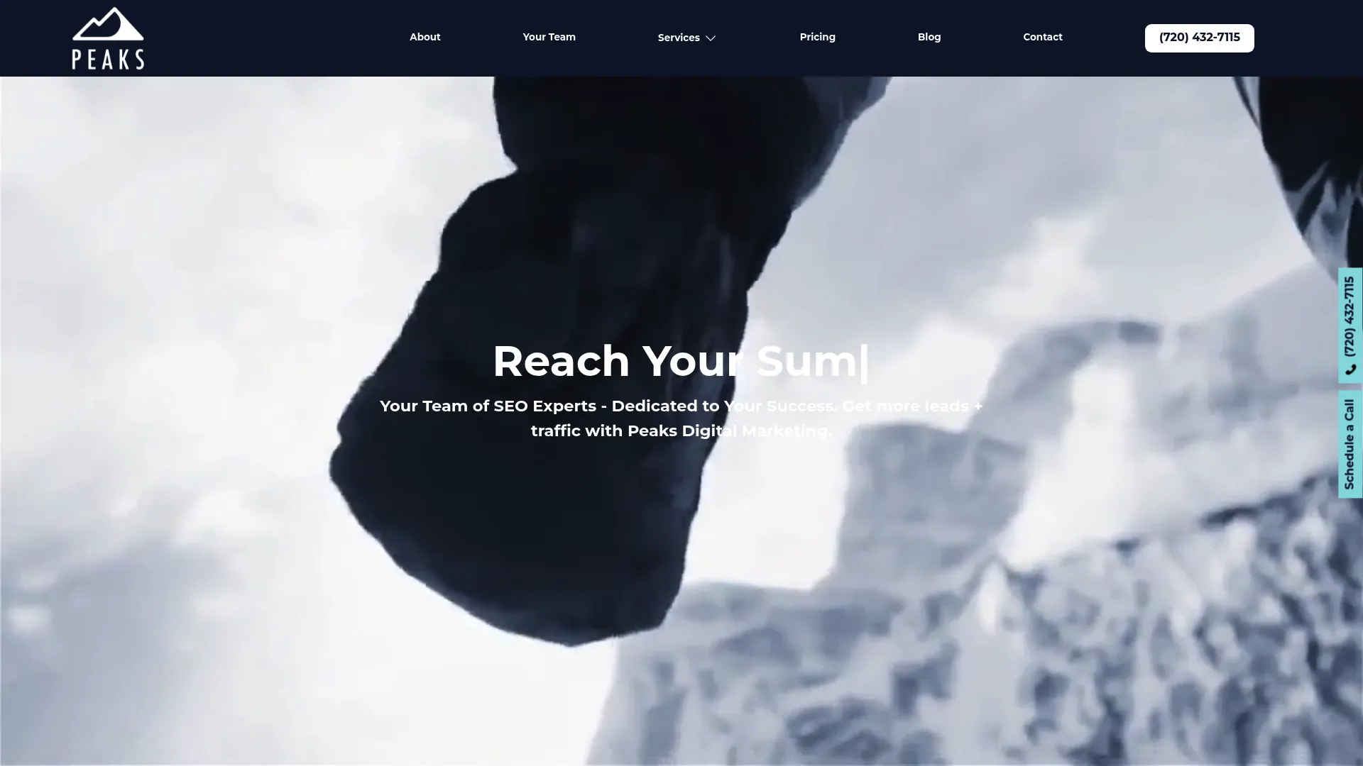 screenshot of peaksdigitalmarketing.com