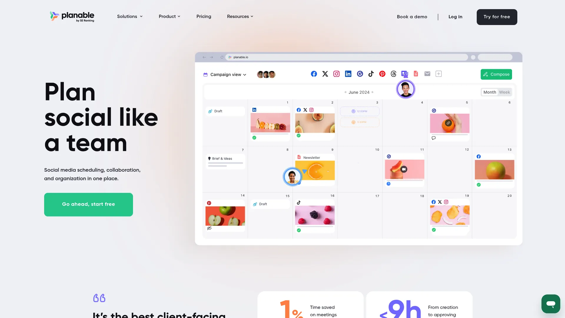 Planable collaborative interface