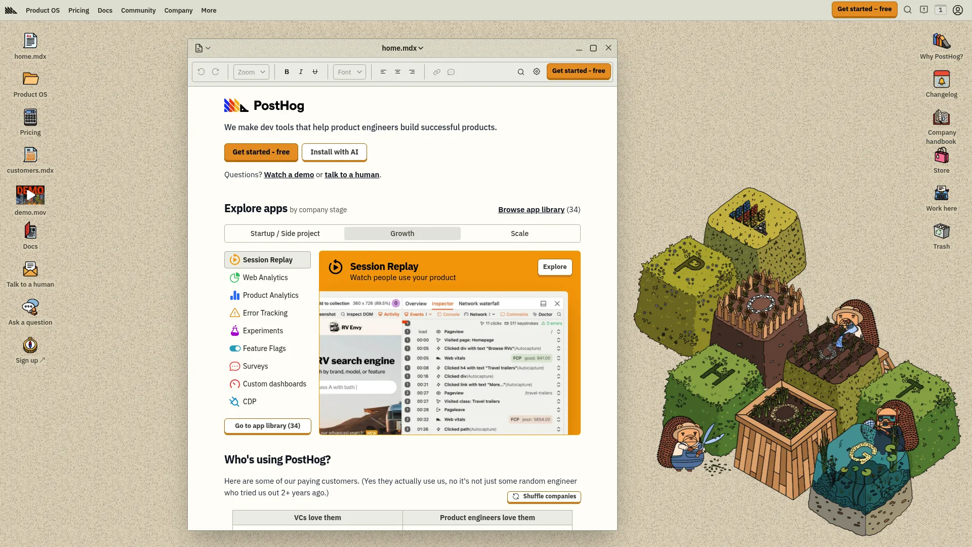 PostHog open-source analytics platform interface
