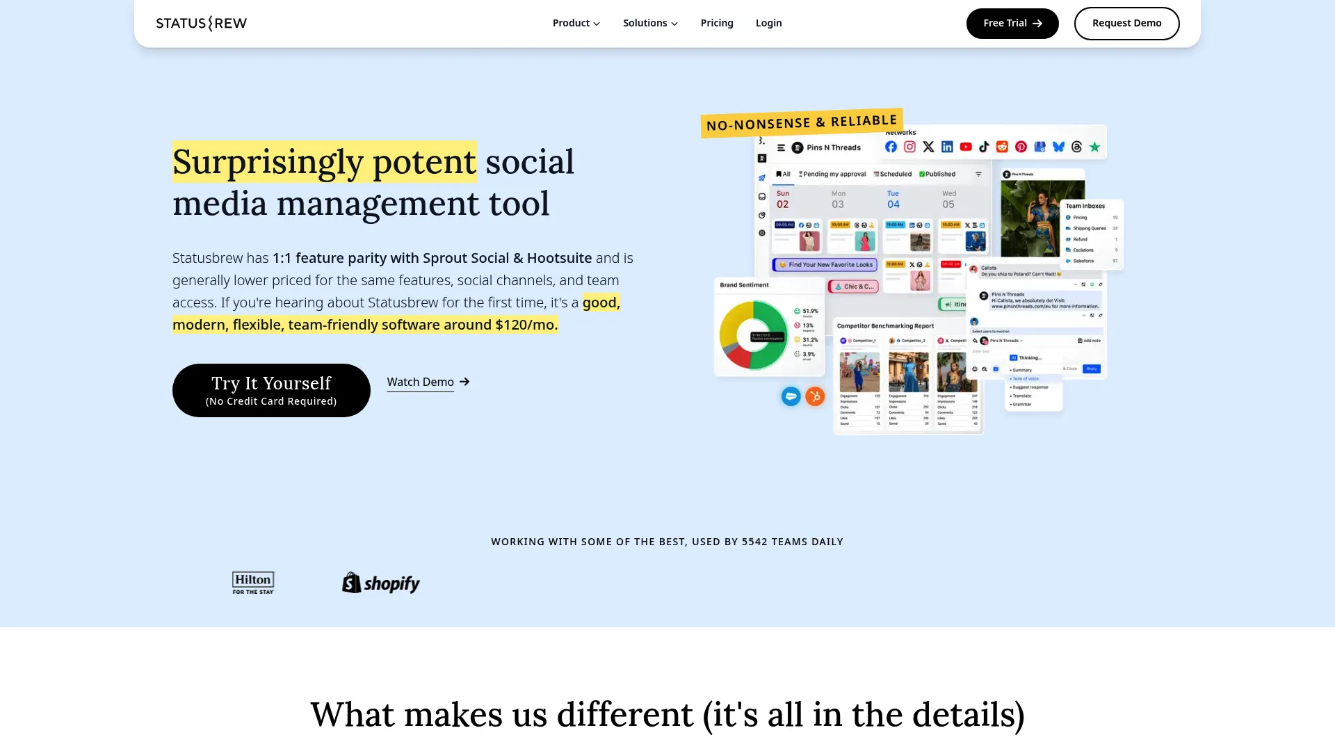 Statusbrew enterprise dashboard