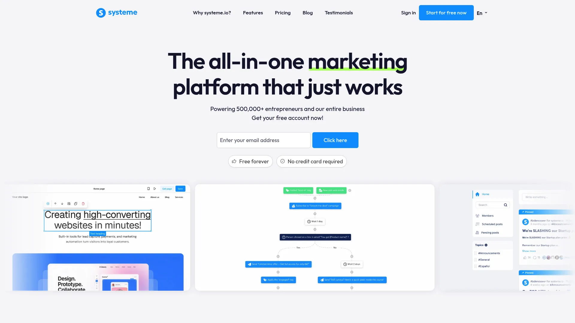 Systeme.io all-in-one business platform
