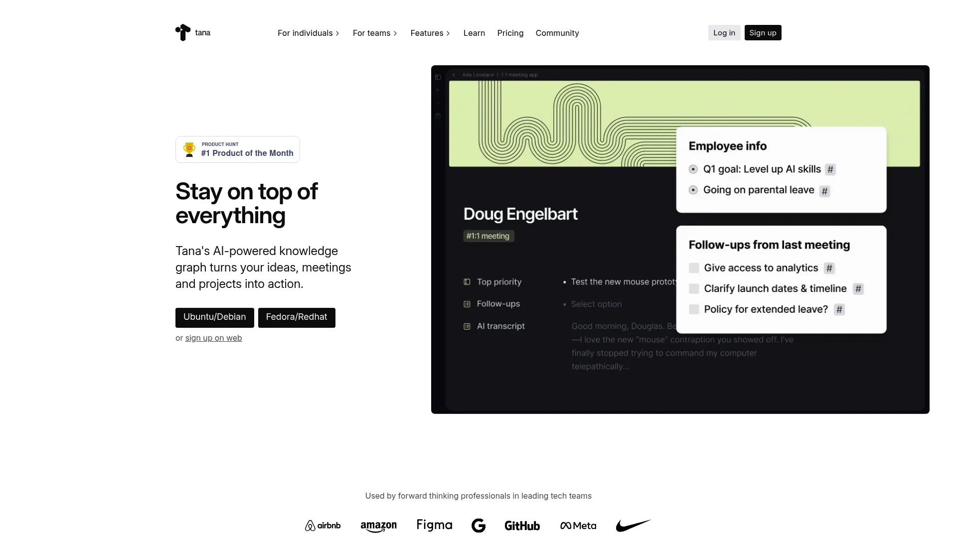 Tana Supertag interface
