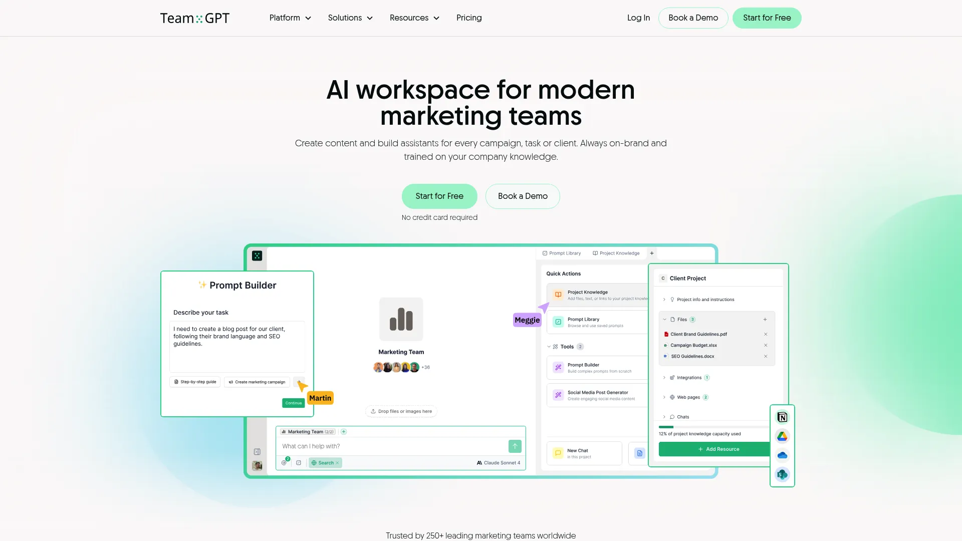Team-GPT collaborative workspace interface