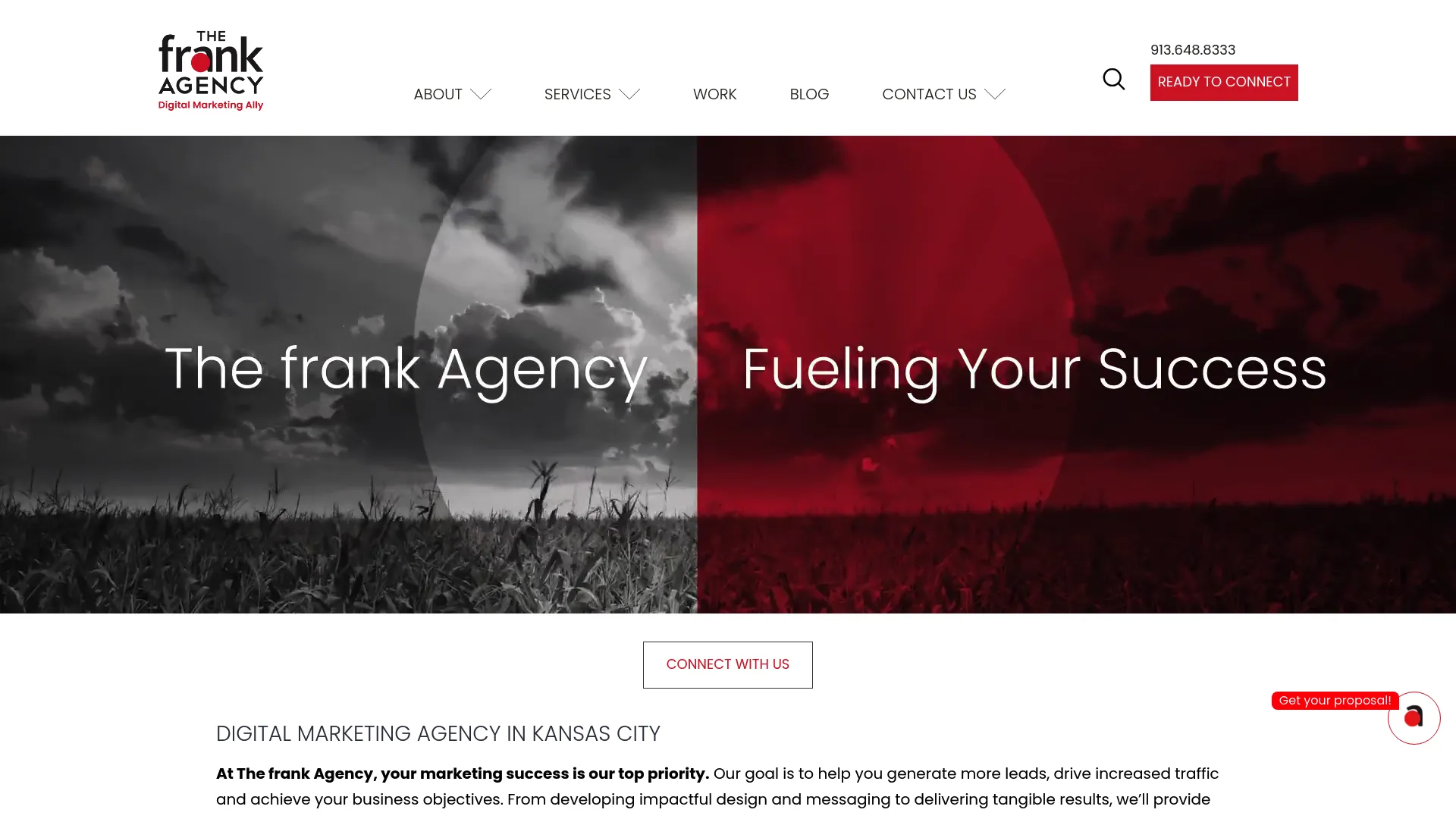 screenshot of thefrankagency.com