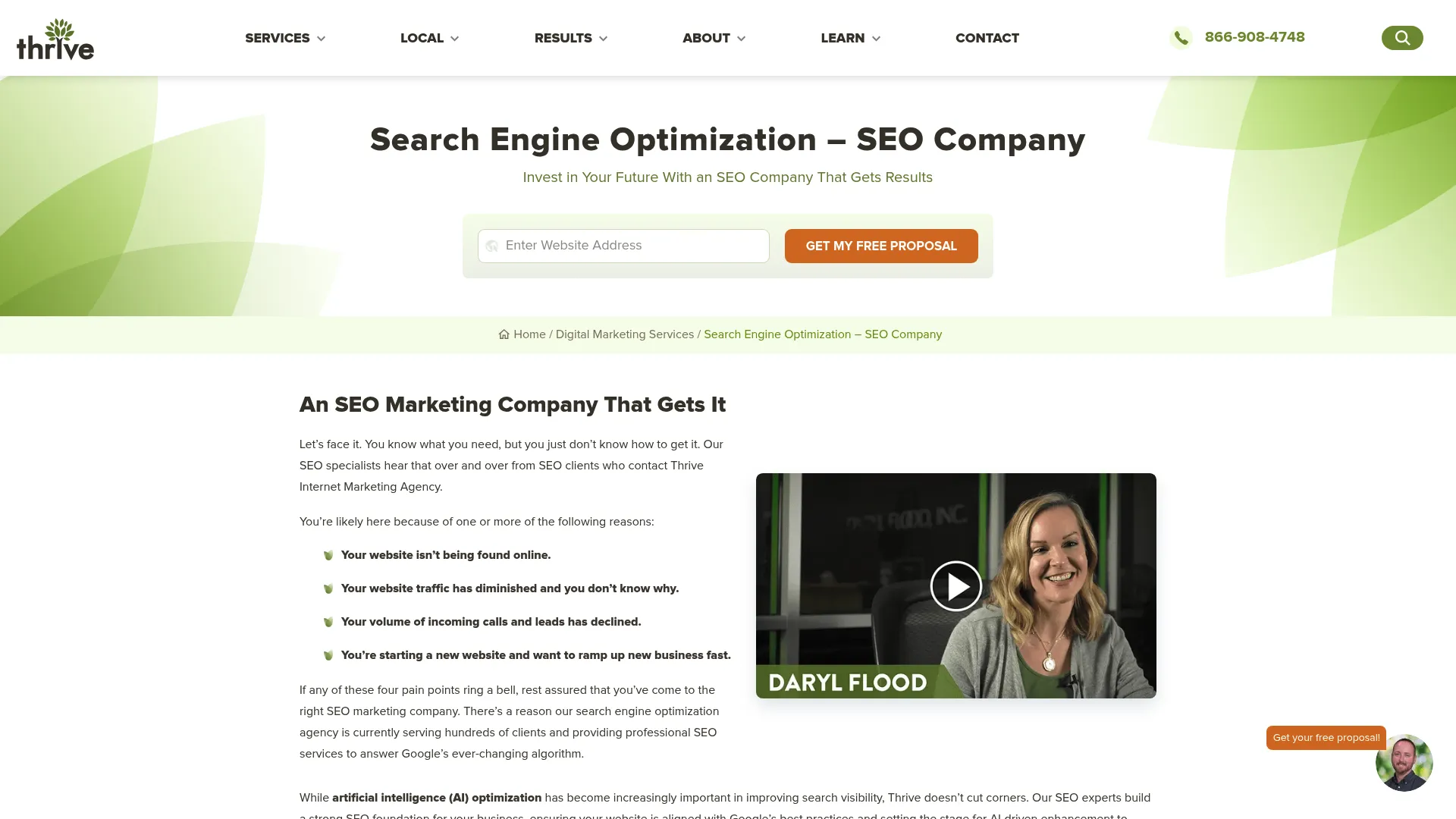 Screenshot of Thrive Internet Marketing Agency