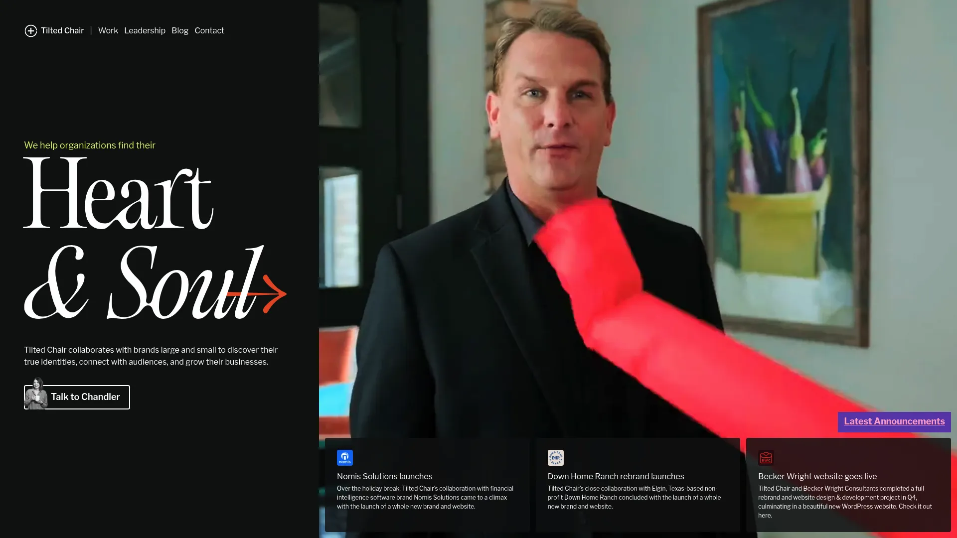 screenshot of tiltedchair.co