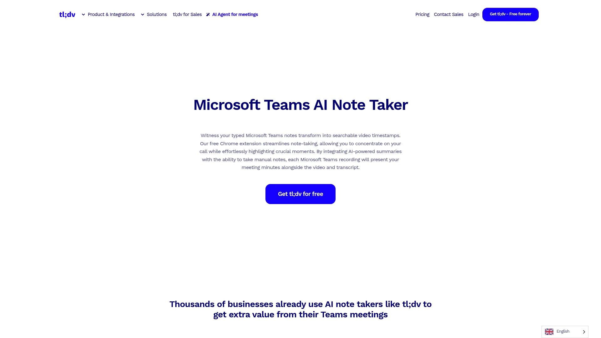 tl;dv interface showing CRM integration and video notes
