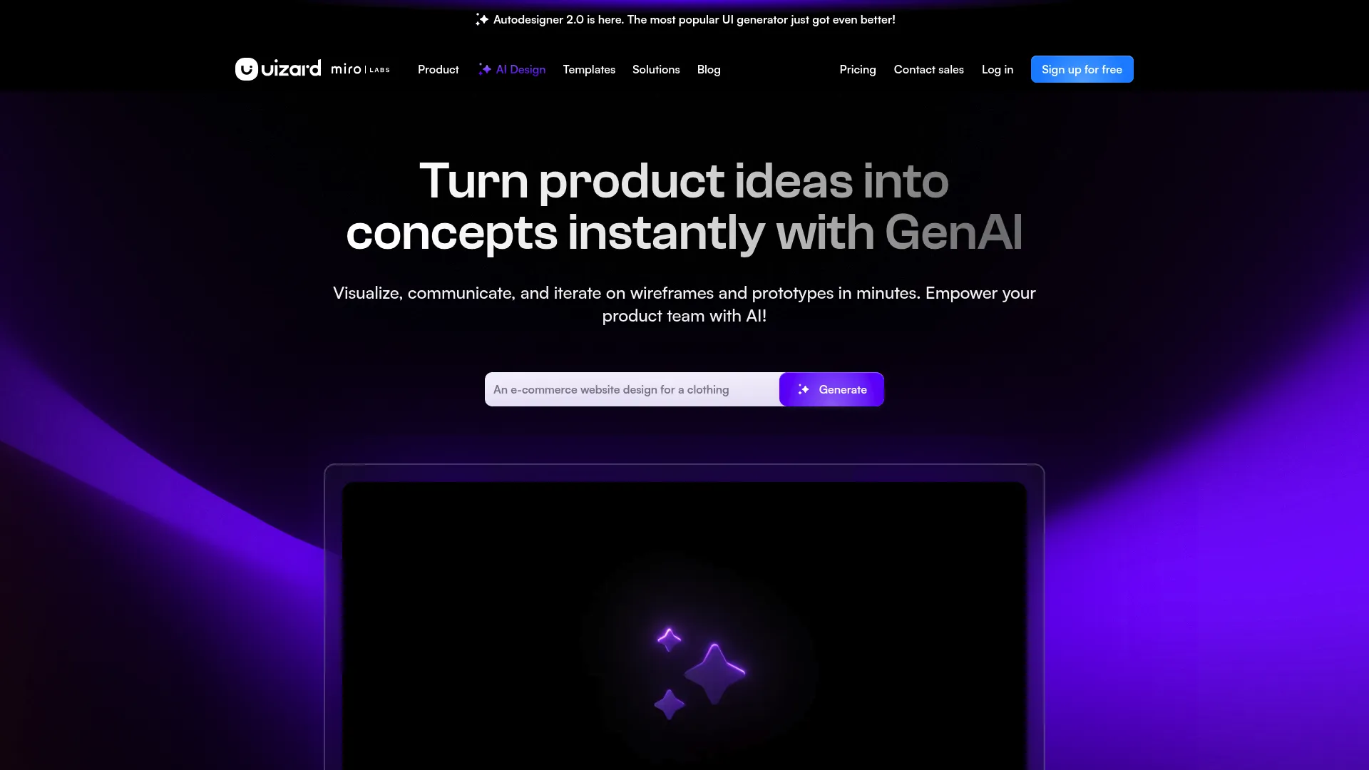 Uizard AI design interface
