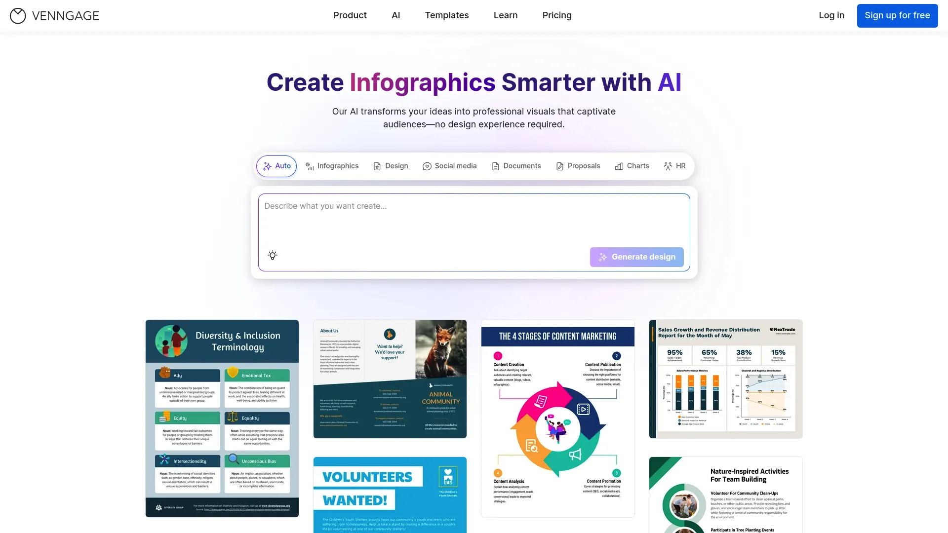 Venngage accessibility-focused design interface