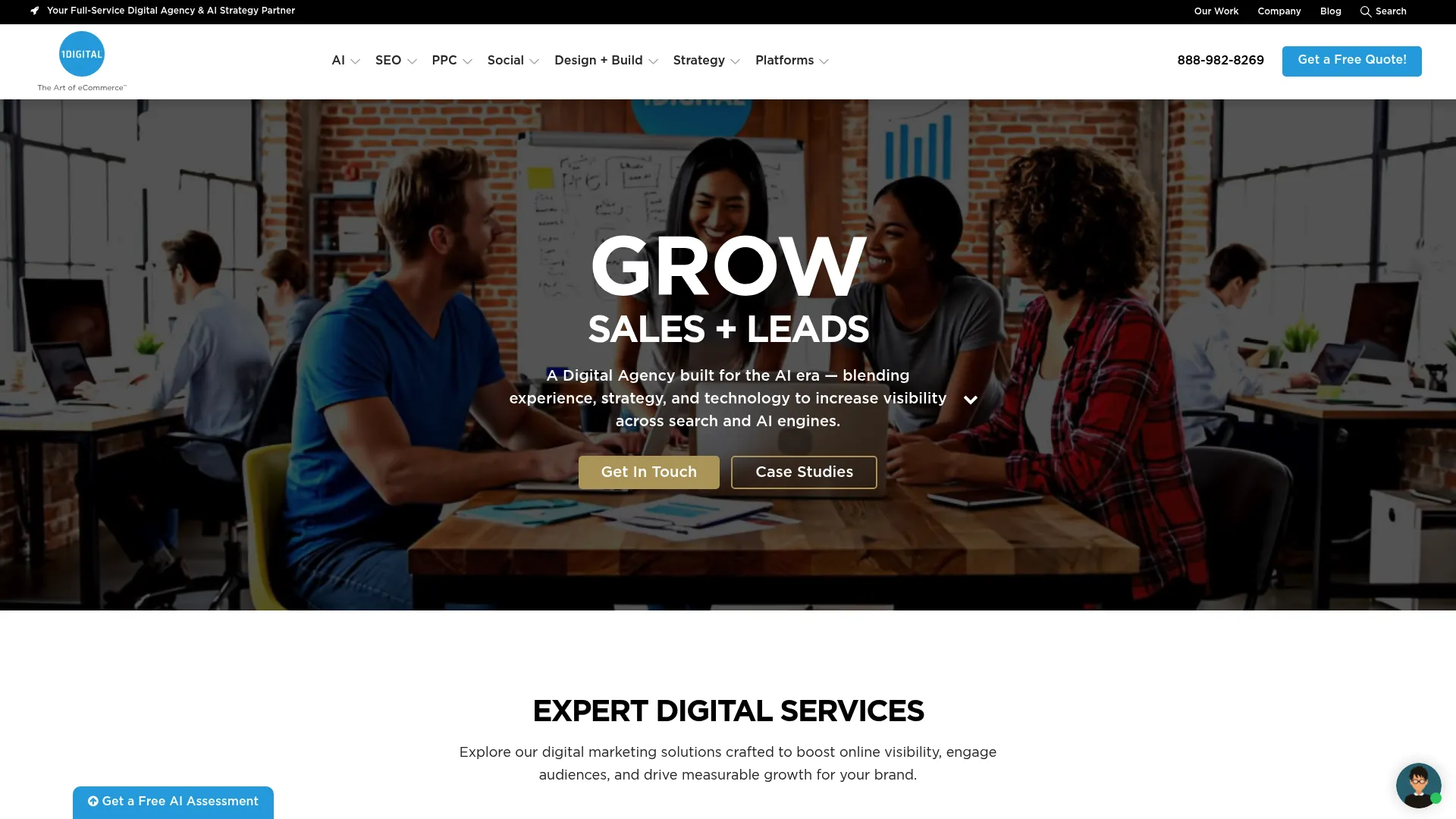 1Digital Agency Homepage Screenshot