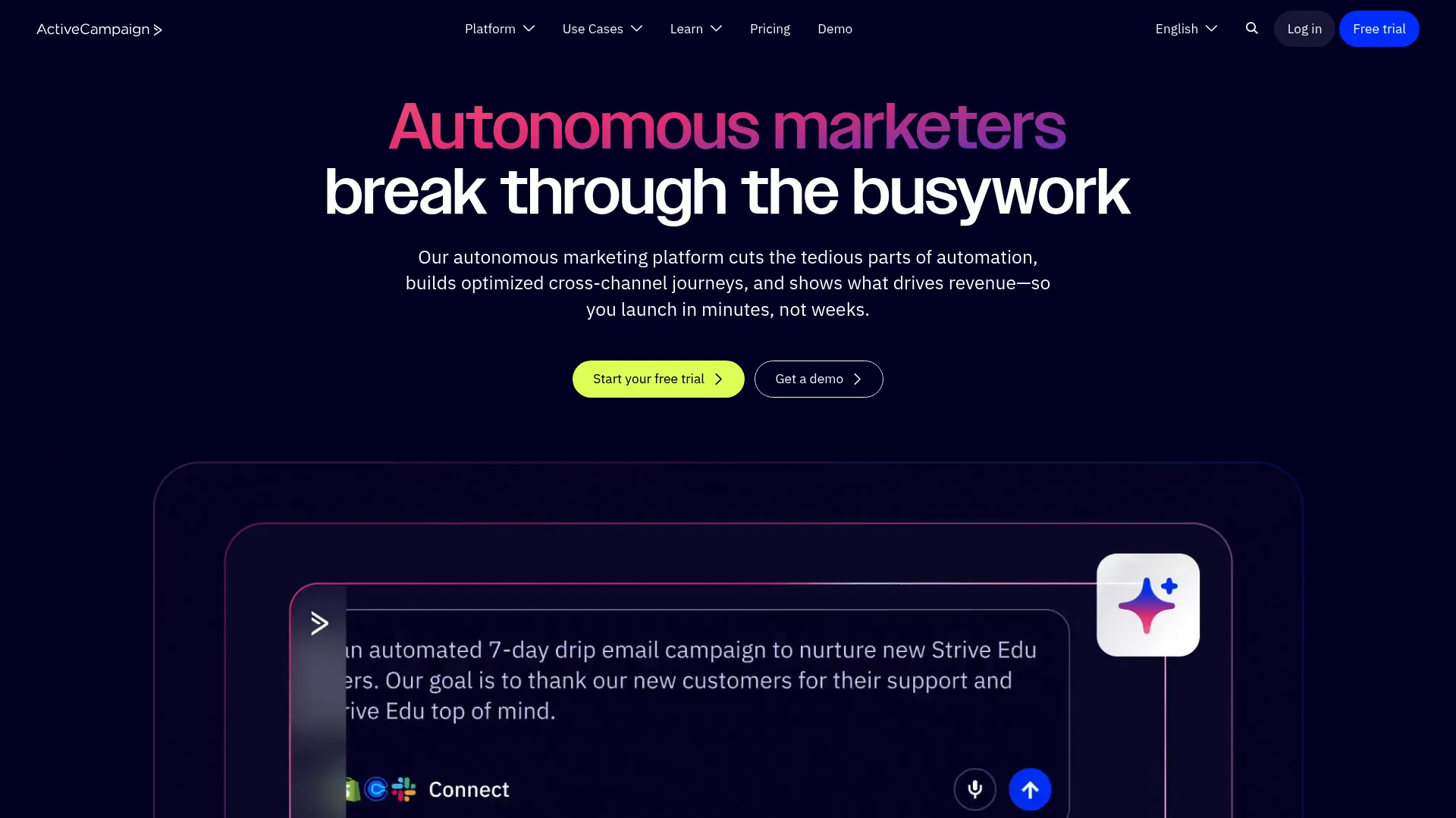 ActiveCampaign automation workflow builder interface