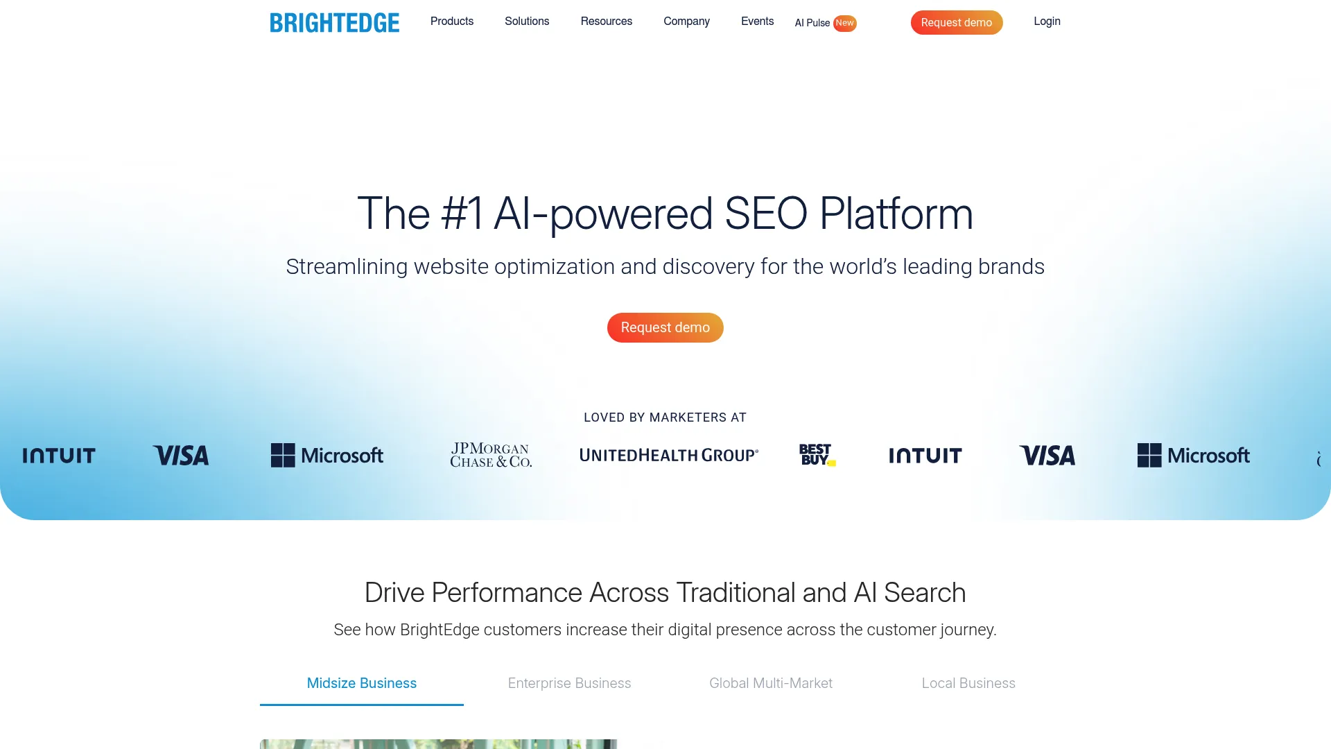 BrightEdge enterprise SEO platform dashboard