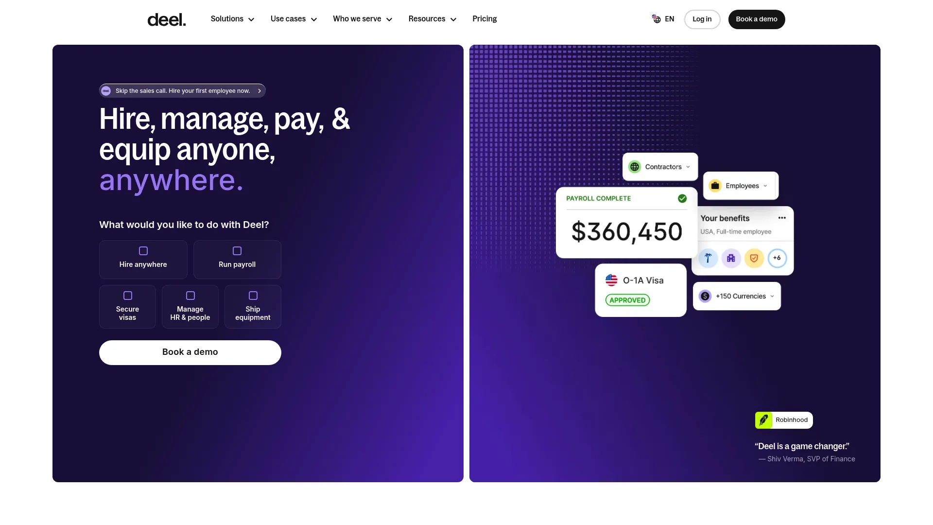 Deel global hiring platform