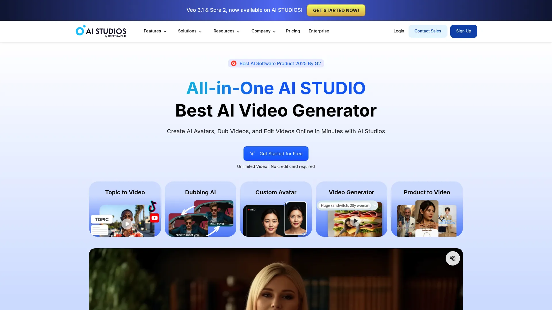 AI Studios virtual avatar video creation platform