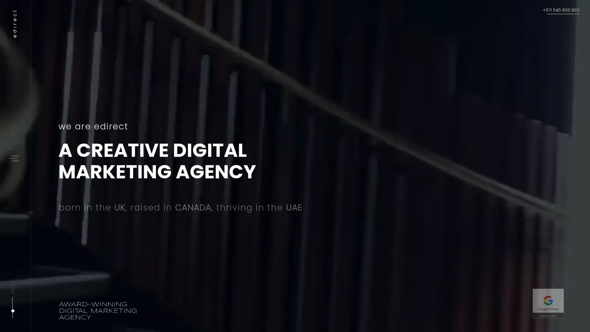 Screenshot of edirect's homepage