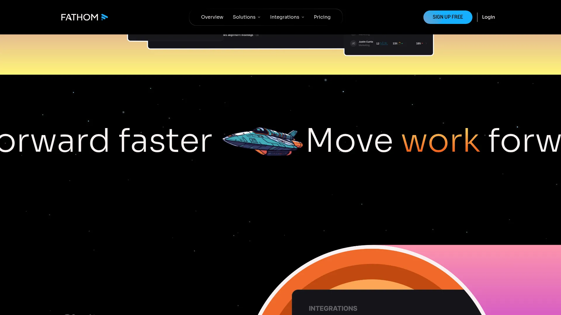 screenshot of fathom.ai interface