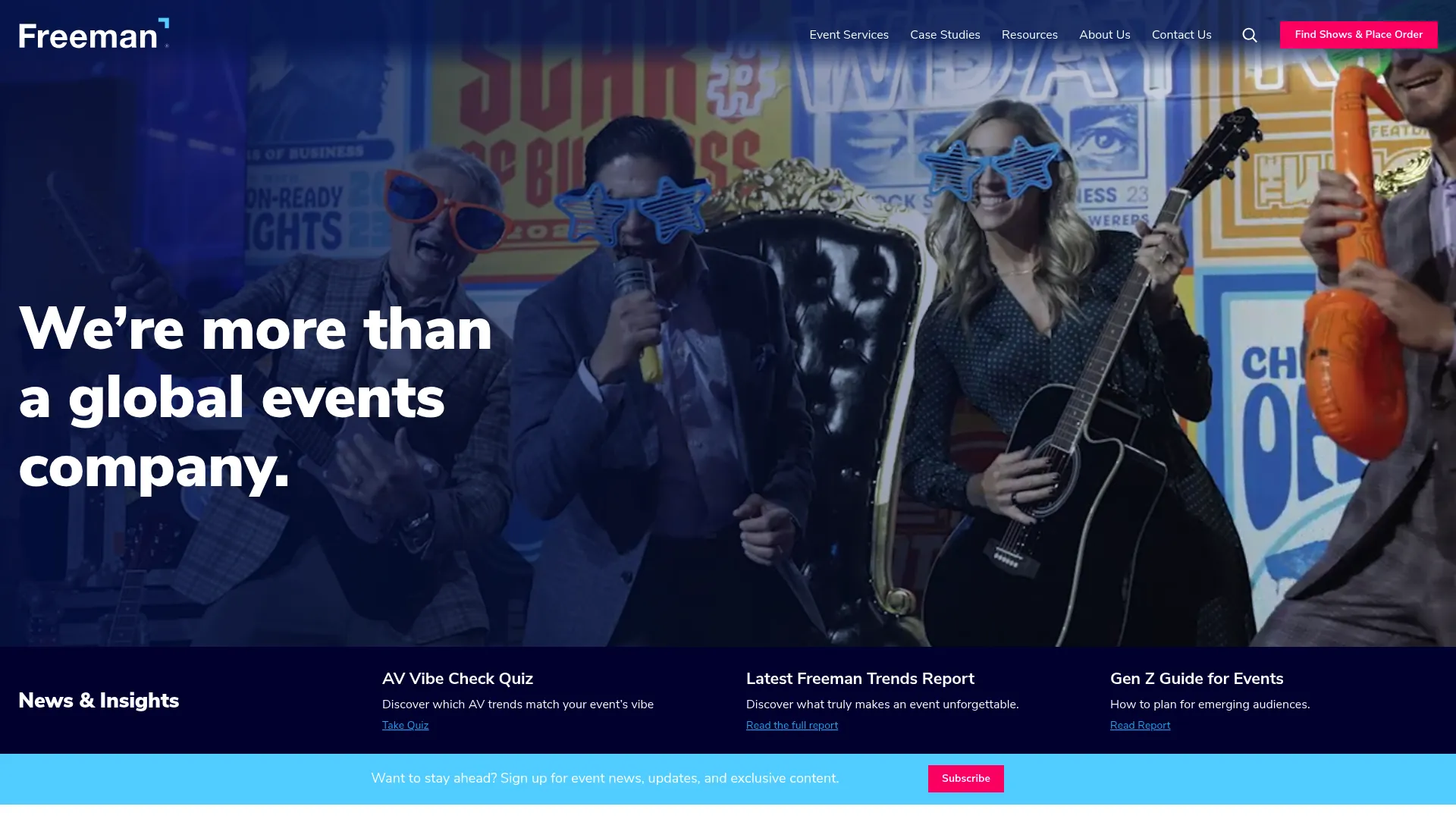 screenshot of freeman.com