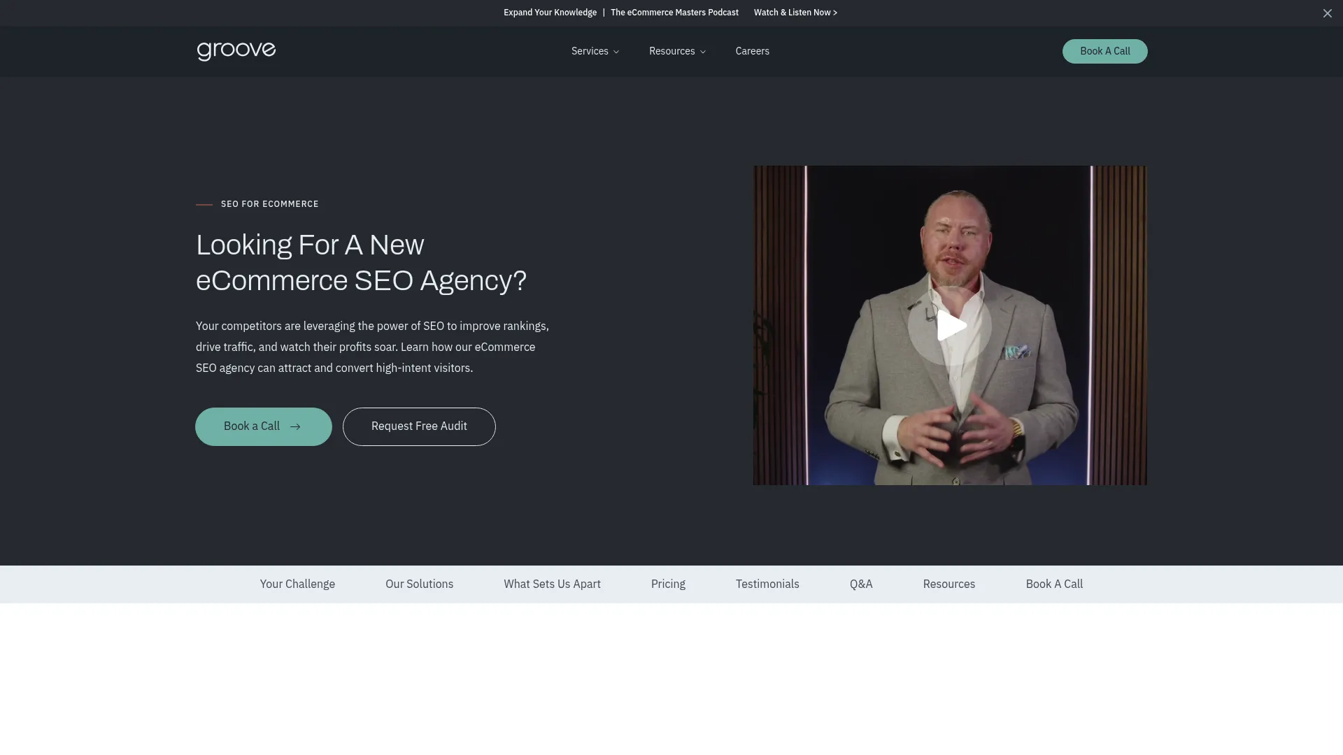 Groove Commerce Homepage Screenshot